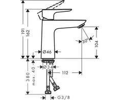 Praustuvės maišytuvas HANSGROHE TALIS E110, juodas