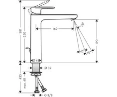 Praustuvo maišytuvas Hansgrohe Vernis Blend 71552000, chromo