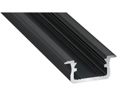 Profilis aliuminis anoduotas juodas LED juostoms įleidžiamas, B, 3m LUMINES