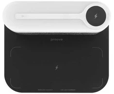Proove 3-in-1 naktinis prie lovos šviestuvas + Alarm clock Day &amp; Night LED 1200mAh 3W belaidis įkroviklis 15W pilkos spalvos
