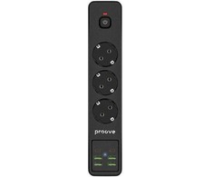 Proove maitinimo ilgintuvas 2m 3000W maitinimo lizdas P-03 (3xAC + 4xUSB + 2xType-C) juodos spalvos