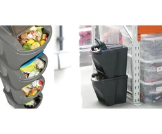 Prosperplast KEDEN ŠIUKŠLIŲ DĖŽĖ SORTIBOX 25L RINKINYS 4 – AKMENS PILKA PLATI