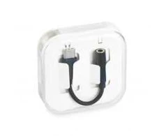 OEM adapteris AUX C tipo (vyras) - 3,5 mm lizdas (moteris) dėžutė juodas [DAC]