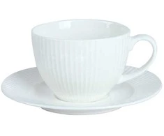 Puodelis su lėkštute Domoletti, balta, 0.24 l