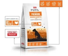 PUPIL Premium Light&Senior Medium and large breeds Rich in kalakutiena ir ryžiai – sausas Maistas šunims – 12kg