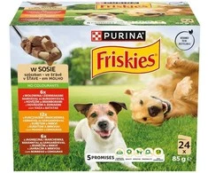 Purina Nestle Friskies in sauce – drėgnas ėdalas šunims – 24x85g