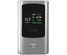 Puro 45W 10000mAh USB-A USB-C išorinė baterija su ekranu - pilka