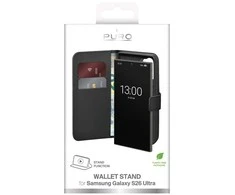 Puro Eco-Leather dėklas skirtas Samsung Galaxy S26 Ultra with Wallet – juodos spalvos