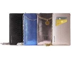 PURO GLAM Chain - Universal dėklas skirtas with 2 card slots w / auksinis chain XL ruda