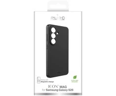 Puro ICON MAG ns Samsung Galaxy S26 Silikoninis dėklas Compatible with MagSafe – juodos spalvos