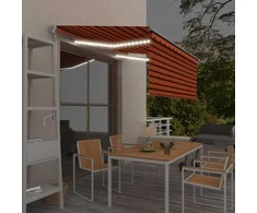 Rankiniu būdu ištraukiama markizė, oranžinė ir ruda, 3,5x2,5m