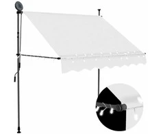 Rankiniu būdu ištraukiama markizė su LED, kreminė, 100cm