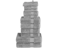 Rankšluostis Rankšluosčių rinkinys SOLUND, 12vnt., pilki, 600g/m²