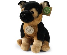 Rappa - Plush realistic German Shepherd dog mascot sitting 23 cm Eco-Friendly Soft Collection