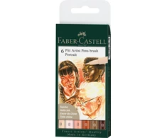 Rašikliai piešimui Faber-Castell PITT Artist Pen B, Portree, teptukiniai, 6 spalvos