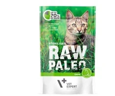 Vetexpert RAW PALEO Adult Cat Sterilized Elniena – šlapias kačių maistas – 100 g