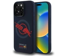 Red Bull Raudona Bull Raudona Bull HC Silicone ORBR20 Logo Raudona Lining Apple iPhone 15 Pro MagSafe dėklas telefonui mėlynos spalvos