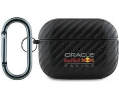 Dėklas Red Bull Raudona Bull Raudona Bull PU Carbon Logo AirPods Pro 2 juodos spalvos