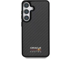Red Bull Raudona Bull Original dėklas Raudonas BULL Real Carbon Fiber Shiny Logo MagSafe skirtas Samsung Galaxy S25 juodos spalvos