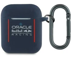 Dėklas Red Bull Raudona Bull Raudona Bull Silicone Logo &amp; Lines AirPods 1 / 2 mėlynos spalvos