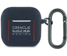 Dėklas Red Bull Raudona Bull Raudona Bull Silicone Logo & Lines AirPods 4 mėlynos spalvos