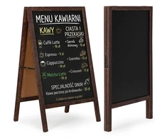 Reklaminis A formos stovas 83×50 cm, dvipusė kreidinė lenta, ModernHome