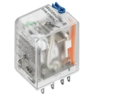 Relė 12VDC, 5A, 4CO, su indikacija+TEST, Weidmuller