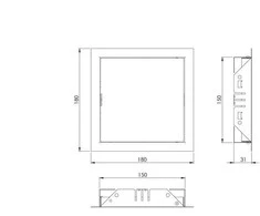 Revizinės durelės EUROPLAST RL1515A, 15 x 15 cm