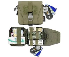 Rhino Rescue CORDURA Standart IFAK-Portable Medical Kit – Antro lygio pirmosios pagalbos medicininė vaistinėlė skirta naudoti mūšio lauke