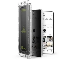 „Ringke Easy Slide“ 2 vnt. apsauginių stiklų „Samsung Galaxy S25 Edge“ dėklas, juodas