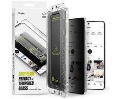 „Ringke Easy Slide“ 2 vnt. apsauginių stiklų „Samsung Galaxy S25 Edge“ dėklas, juodas