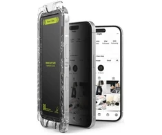 Ringke iPhone 15/ 16 Screen Protector Privacy Premium Easy Slide Tempered Glass 9H with installation jig (2pcs) Transparent