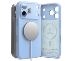 RINGKE SILIKONINIS MAGNETINIS MAGSAFE DĖKLAS iPhone 17 PRO / 18 PRO ŠVIESIAI MĖLYNAS