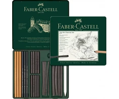 Rinkinys Faber-Castell PITT Charcoal Monochrome, skirtas eskizavimui, 24vnt
