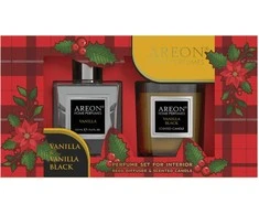 Areon Rinkinys Kvapas 150 ml+žvakė Vanilla Juodas