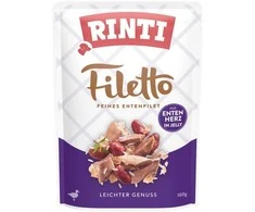 RINTI Filetto vištiena fillet with duck hearts- drėgnas ėdalas šunims – 100g