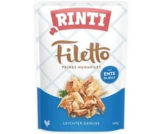FINNERN GmbH end Co. KG Rinti Filetto šunų konservai su vištiena ir antiena 100 g, maišelyje