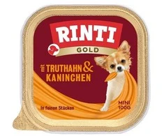 RINTI Gold Mini kalakutiena with rabbit – drėgnas ėdalas šunims – 100g