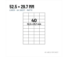 Riven Supply A4 lipdukai, 52,5×29,7 mm, 40 vnt./lape, 500 lapų