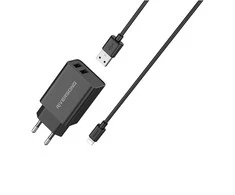 Riversong laidinis įkroviklis SafeKub D2 2x USB 12W juodas + kabelis USB - Lightning AD29 + CL85