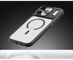 Rock Guard Lens Protection Series Magnetic dėklas skirtas Apple iPhone 17 skaidrus-juodos spalvos