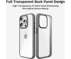 Rock Guard Series dėklas skirtas Apple iPhone 16 Pro Max skaidrus-juodos spalvos