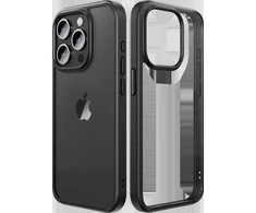 Rock Guard Series dėklas skirtas Apple iPhone 16 Pro Max skaidrus-juodos spalvos