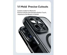 Rock Guard Touch Matte Series Magnetic dėklas skirtas Apple iPhone 15 Plus juodos spalvos
