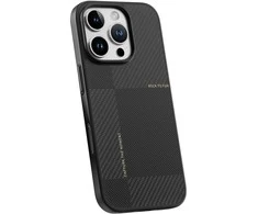 Rock Ultra Thin Aramid Fiber Kevlar 600D dėklas skirtas Apple iPhone 16 Pro juodos spalvos