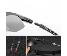 Rockbros 10141 photochromic UV400 dviratininko akiniai – raudonos spalvos