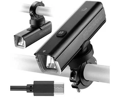Rockbros 24610002001 priekinis dviračio žibintas 1000 lm + USB-C – USB-A kabelis – juodos spalvos