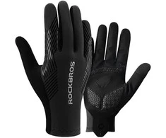 Rockbros cycling pirštinės spring/summer/autumn, full, size: XXL – juodos spalvos