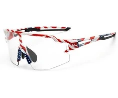 Rockbros dviratininko akiniai Photochromic su UV apsauga ir Corrective Insert 14120008002 – USA Pattern – baltos spalvos