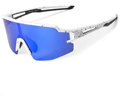 Rockbros Polarized dviratininko akiniai su UV apsauga ir Corrective Insert Mėlyna Lenses – baltos spalvos